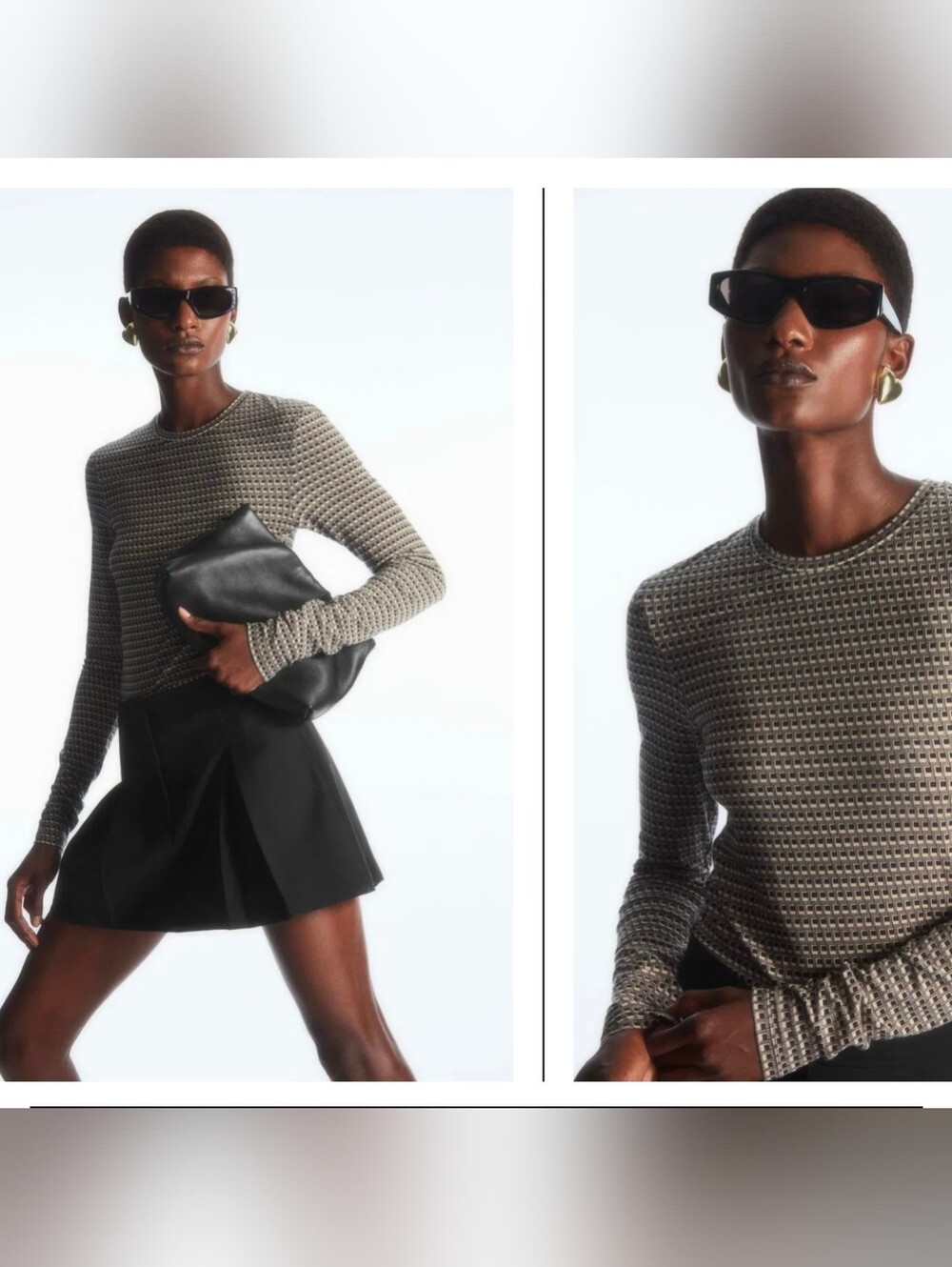 COS Second Skin Long-Sleeved Top Size M